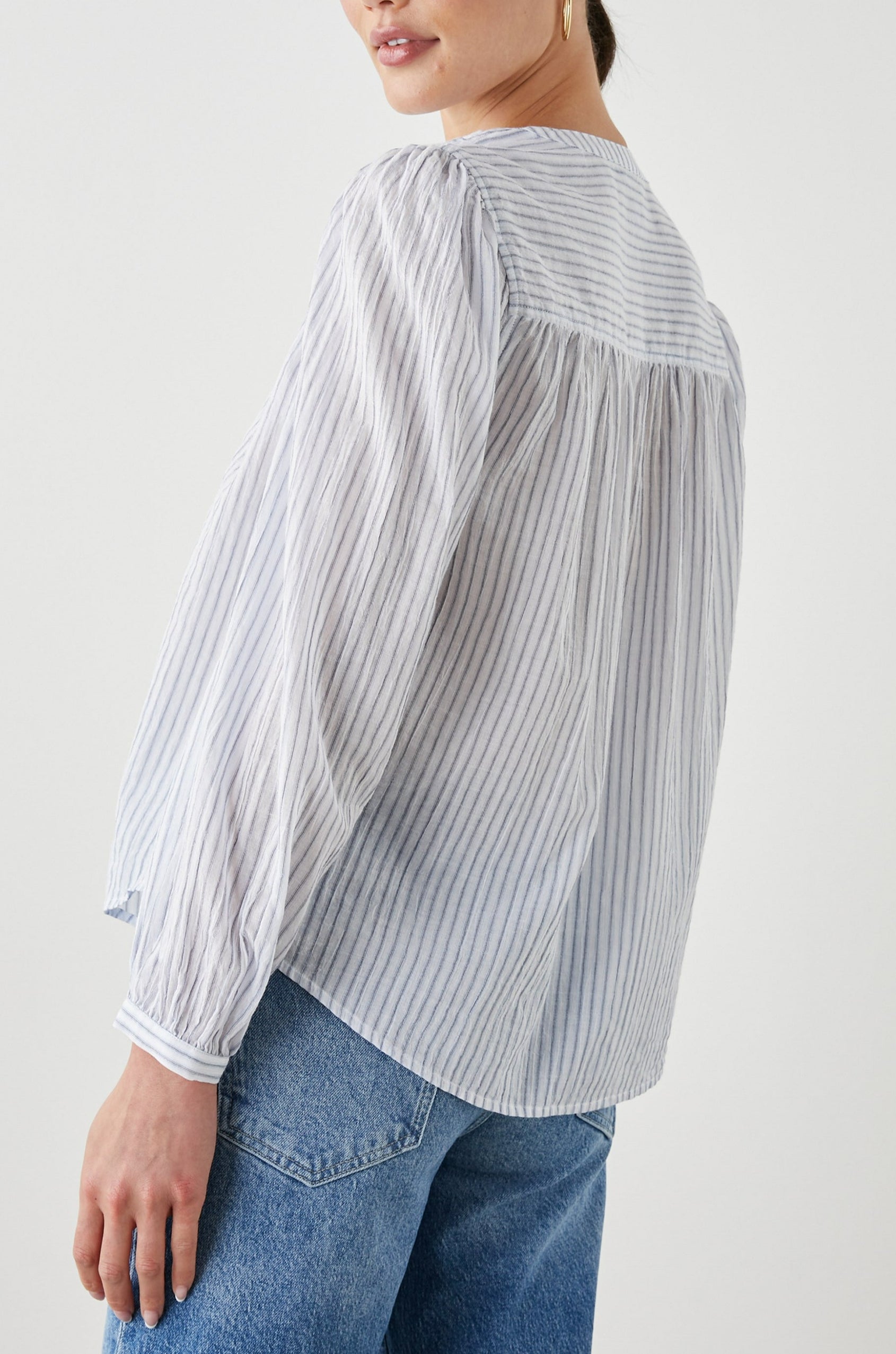 SONNET TOP CINO STRIPE - BACK ANGLE