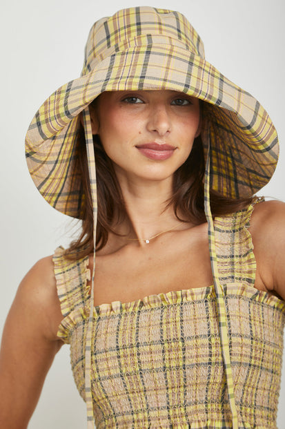 SUNHAT SUNFLOWER PLAID- FRONT