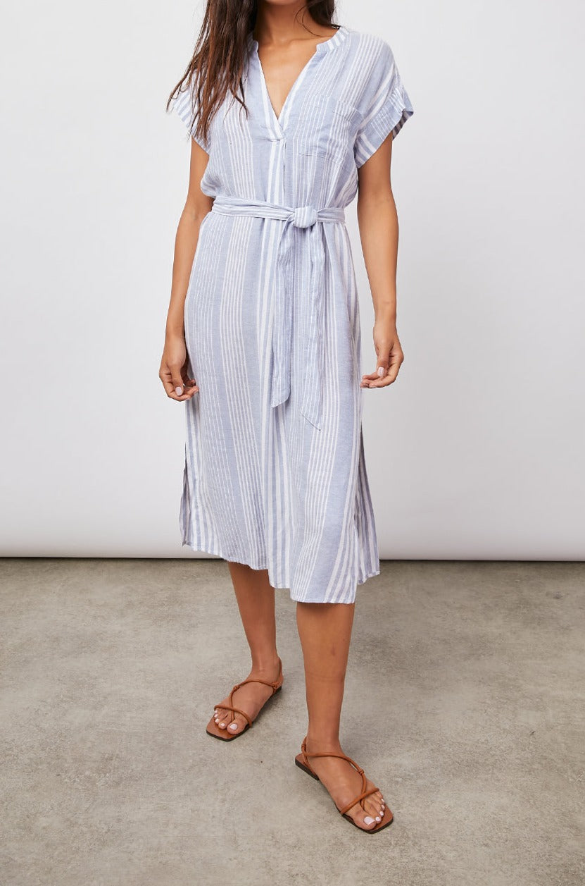SURI BLUE DUSK STRIPE DRESS- FULL FRONT BODY