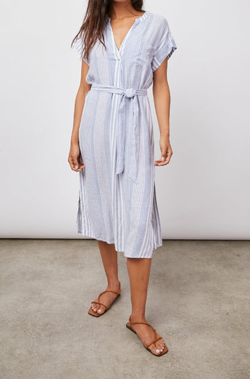SURI BLUE DUSK STRIPE DRESS- FULL FRONT BODY