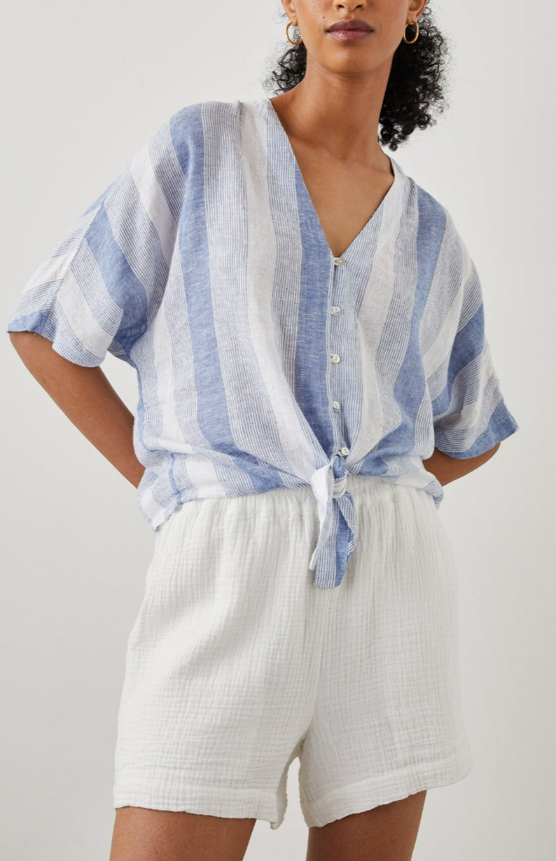 THEA TOP NEVIS STRIPE - FRONT MODEL 2