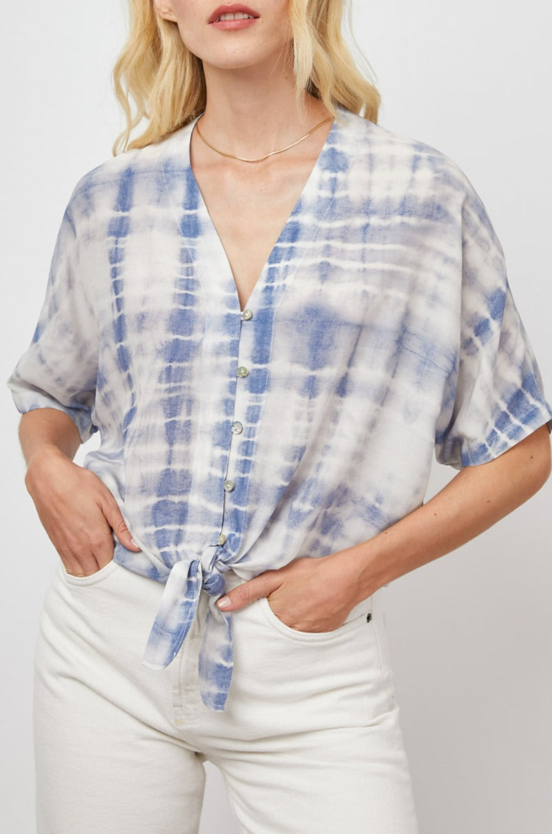 THEA COAST TIE FRONT BLOUSE- FRONT