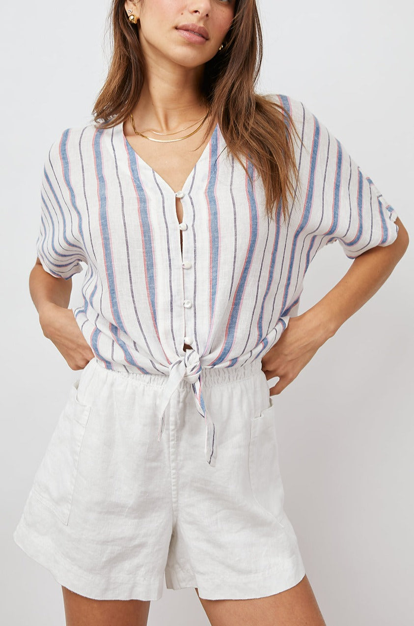 THEA TAHITI STRIPE TIE FRONT- FRONT