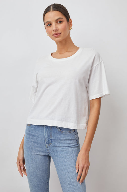 The Boxy Crew White Shirt - FRONT UNTUCKED