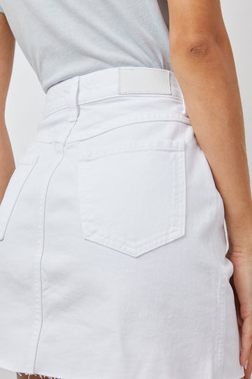 THE CANYON SKIRT IN SALT WHITE - BACK DETAIL