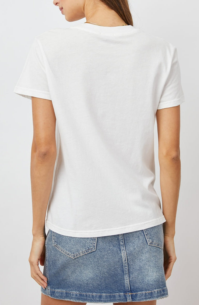 THE CLASSIC CREW WHITE RAINBOW LOGO SHIRT- BACK