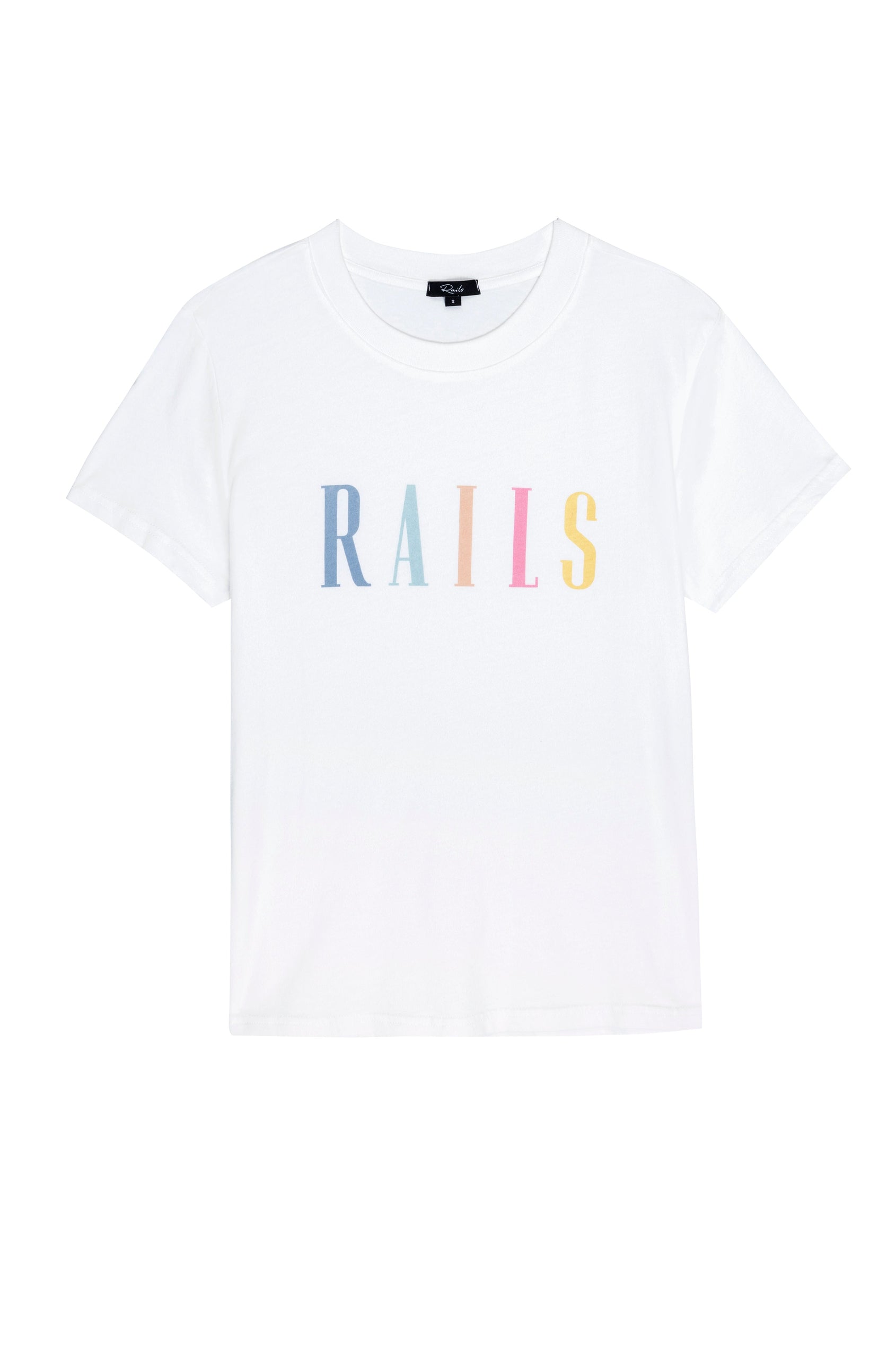 THE CLASSIC CREW WHITE RAINBOW LOGO SHIRT-FLAT