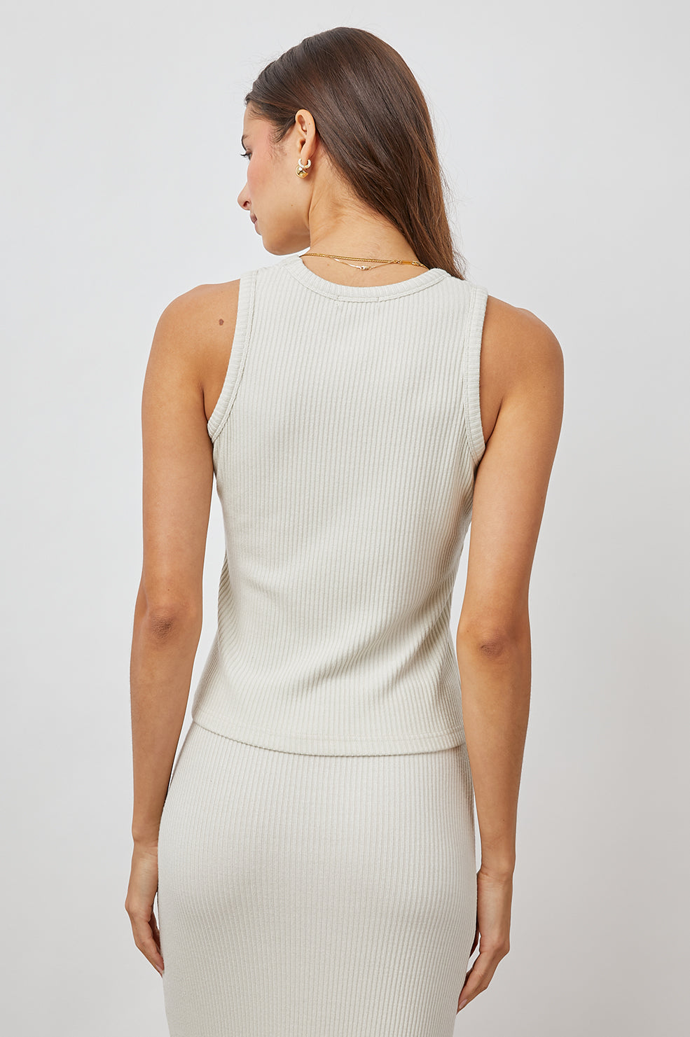 The Racer Tank Ivory Tank Top - back