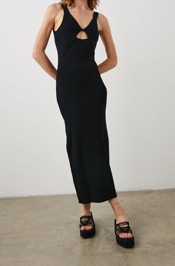 VIENNA DRESS BLACK - FRONT FULL BODY