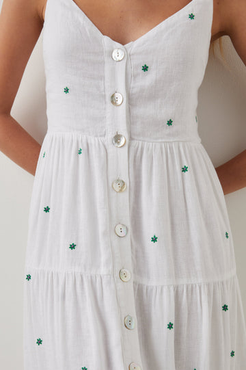 VIOLET DRESS GREEN DAISY EMBROIDERY - DETAILS