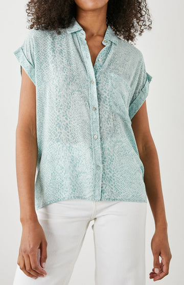 WHITNEY SHIRT MINT BOA - FRONT UNTUCKED 