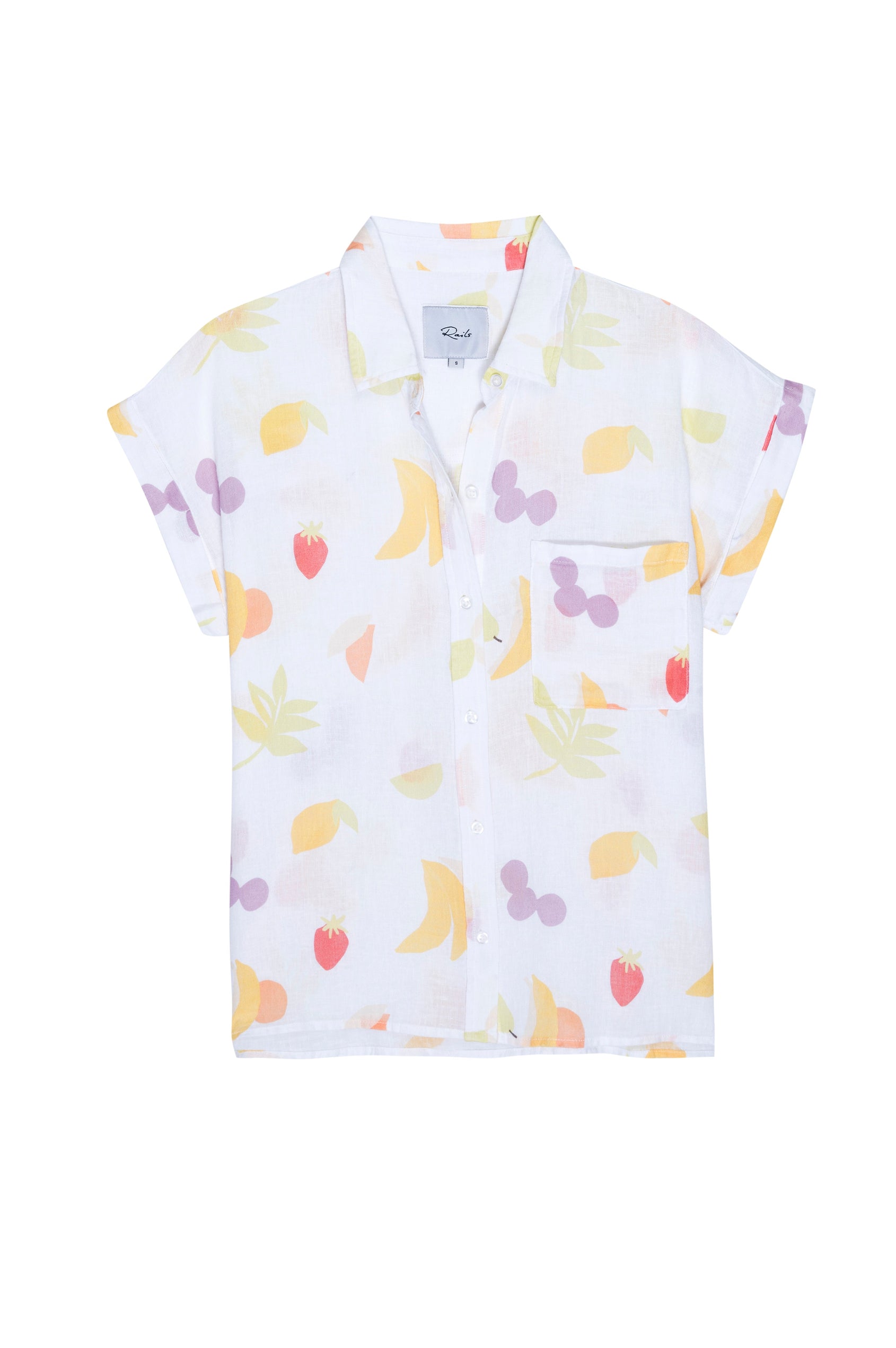 WHITNEY CUT OUT FRUITS BUTTON DOWN SHORT SLEEVE-FLAT
