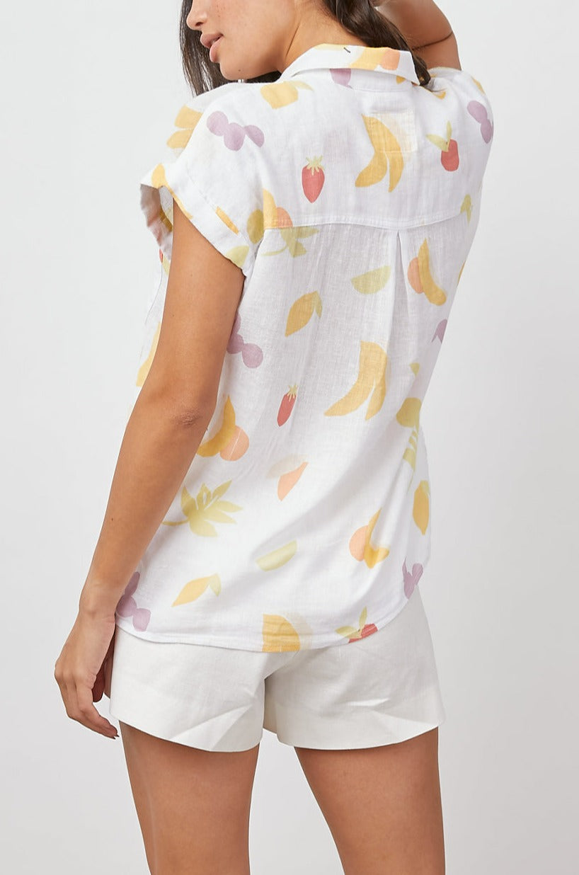 WHITNEY CUT OUT FRUITS BUTTON DOWN SHORT SLEEVE-BACK