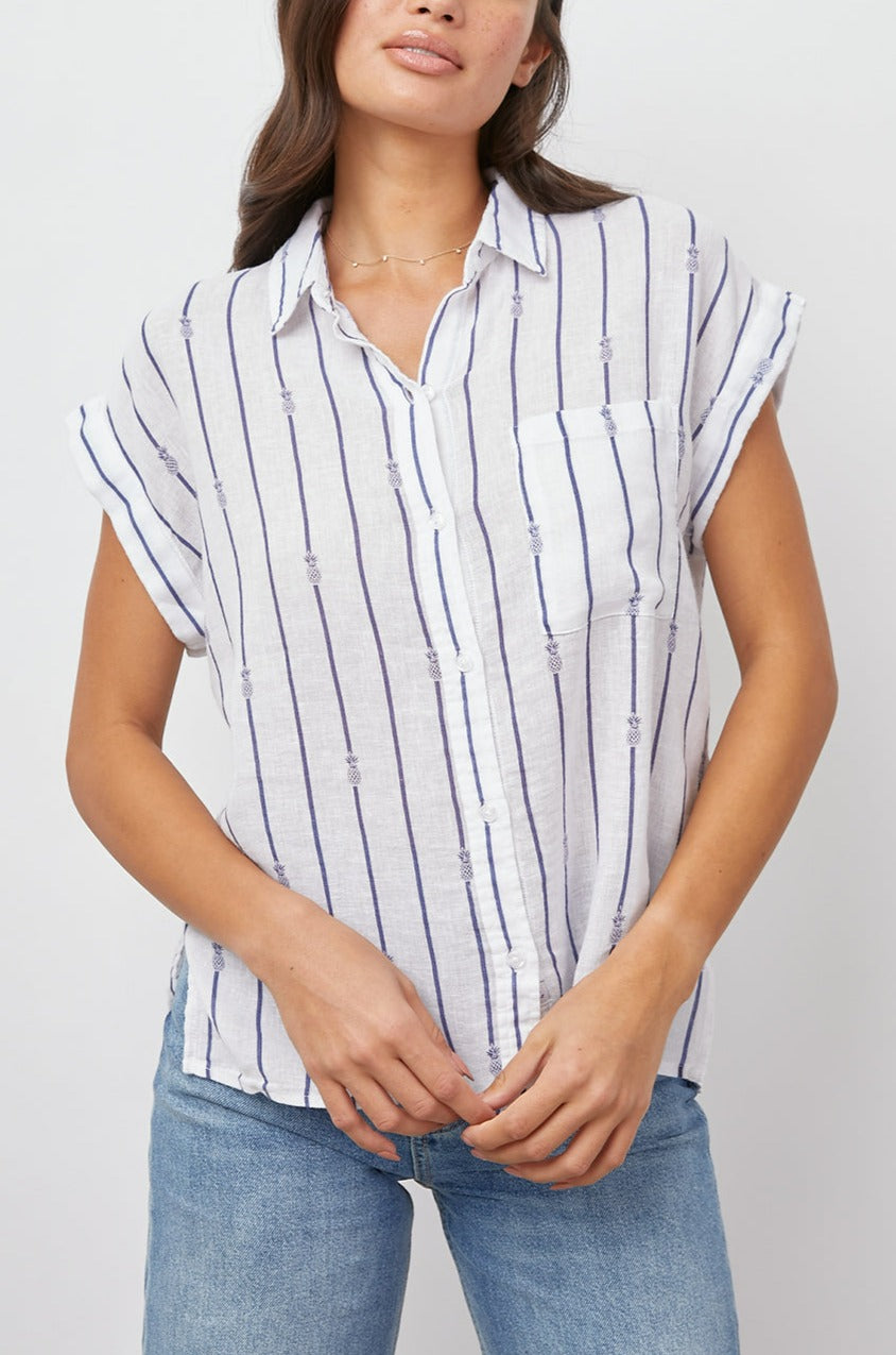 WHITNEY PINEAPPLE STRIPE- FRONT UNTUCKED