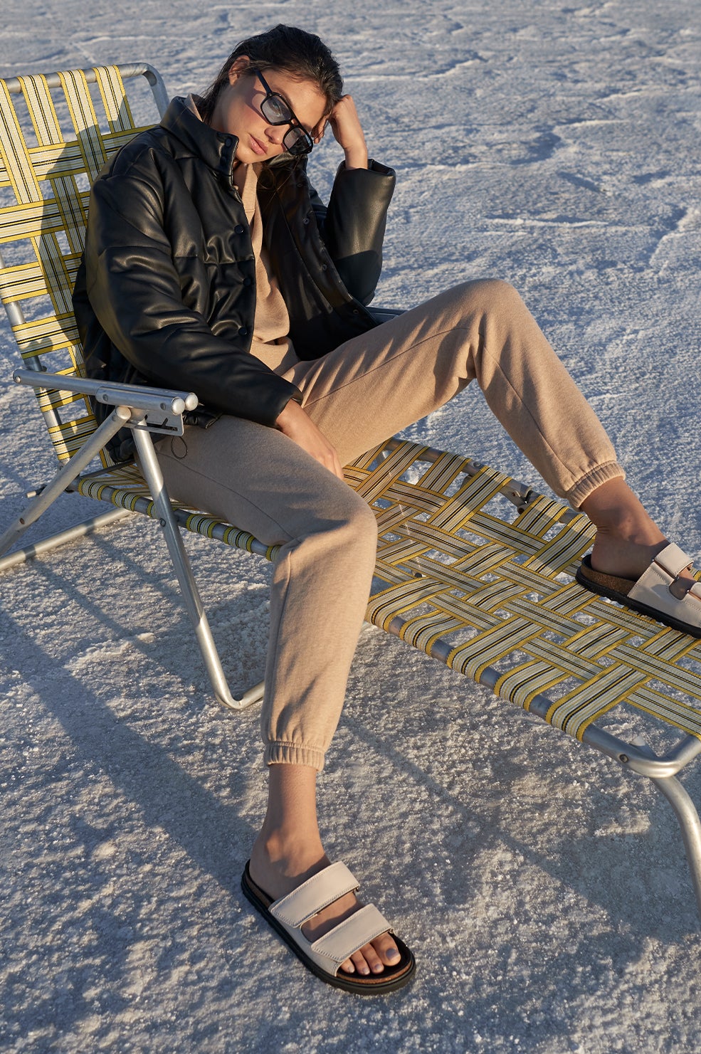 kingston heather camel sweatpants side