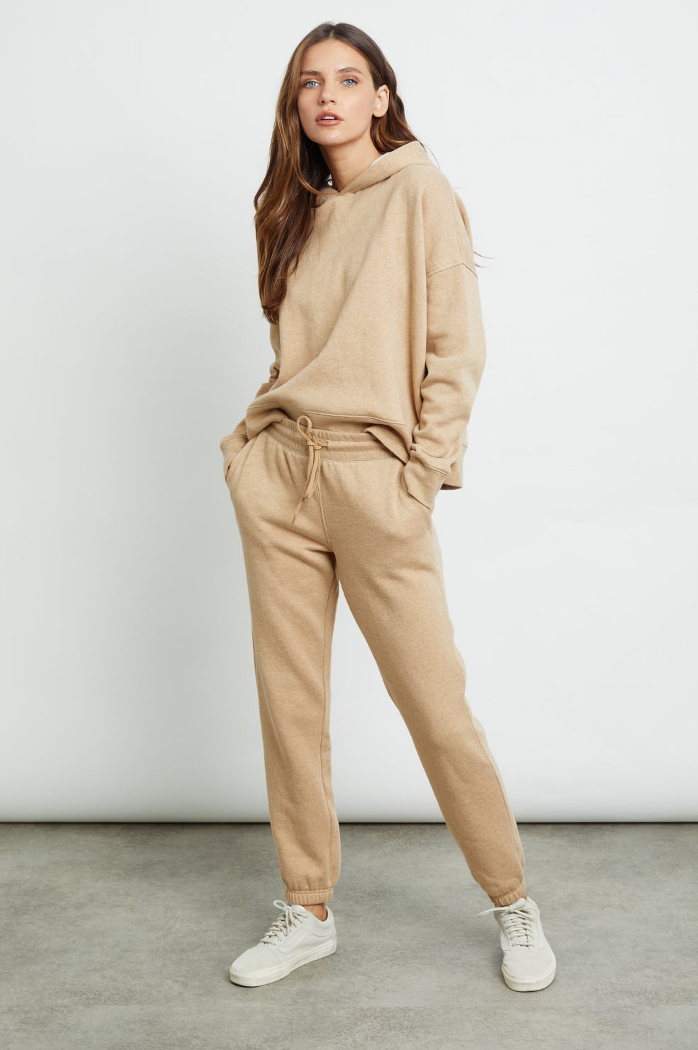 kingston heather camel sweatpants front