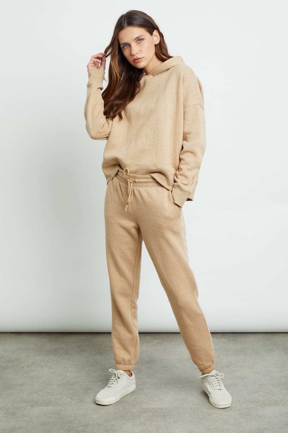 kingston heather camel sweatpants front